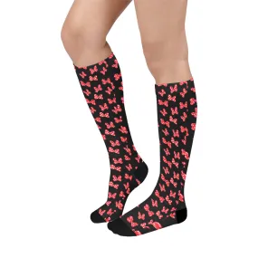 Polka Dot Bows Over-The-Calf Socks