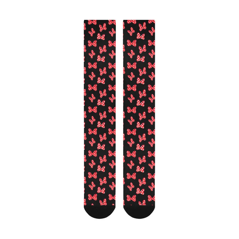 Polka Dot Bows Over-The-Calf Socks