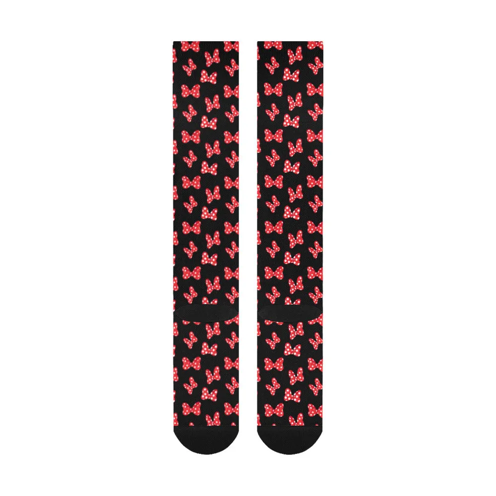 Polka Dot Bows Over-The-Calf Socks