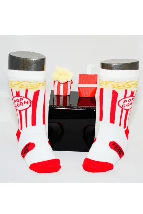 Popcorn and cold drink alligator hair clip with socks