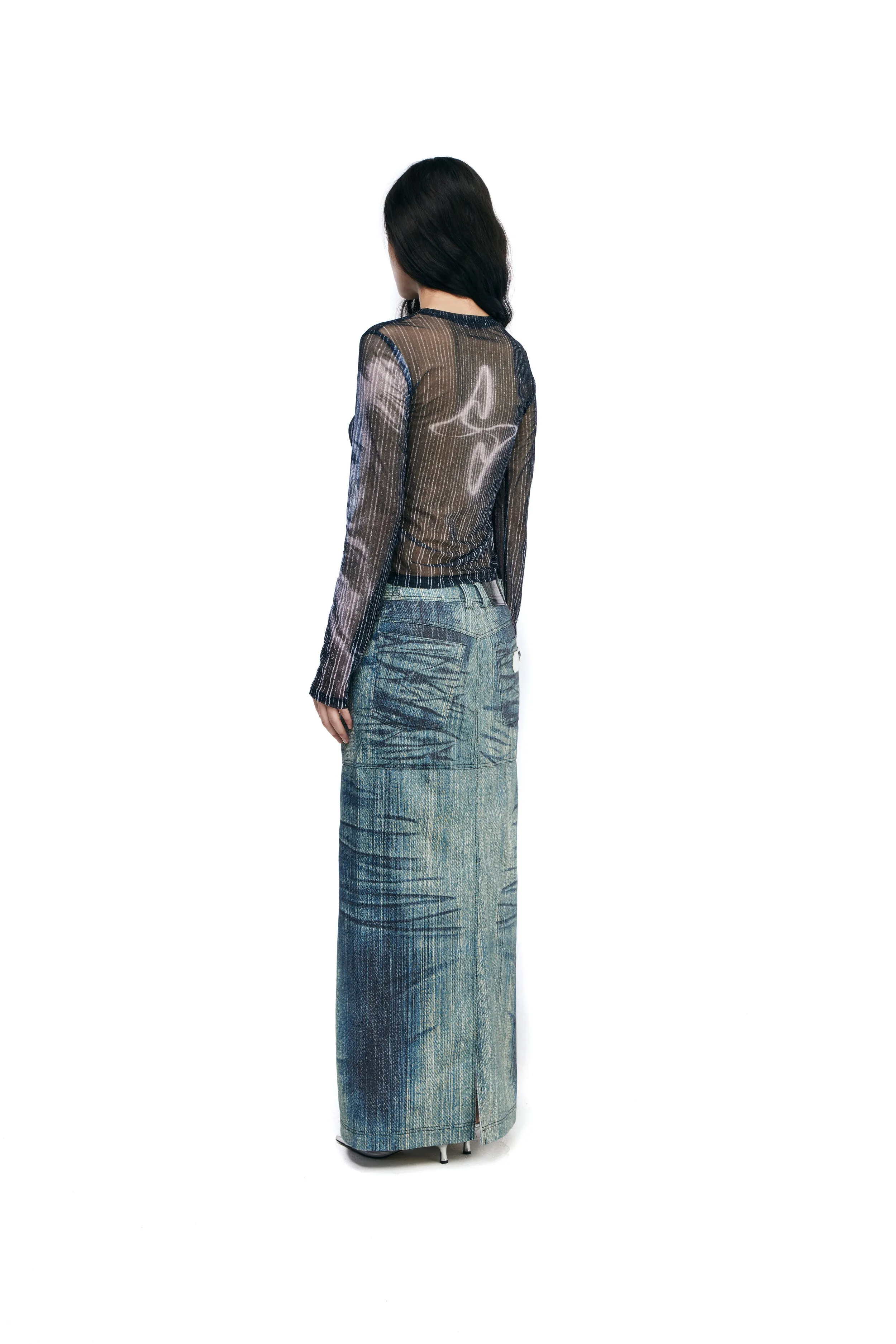 Printed long skirt