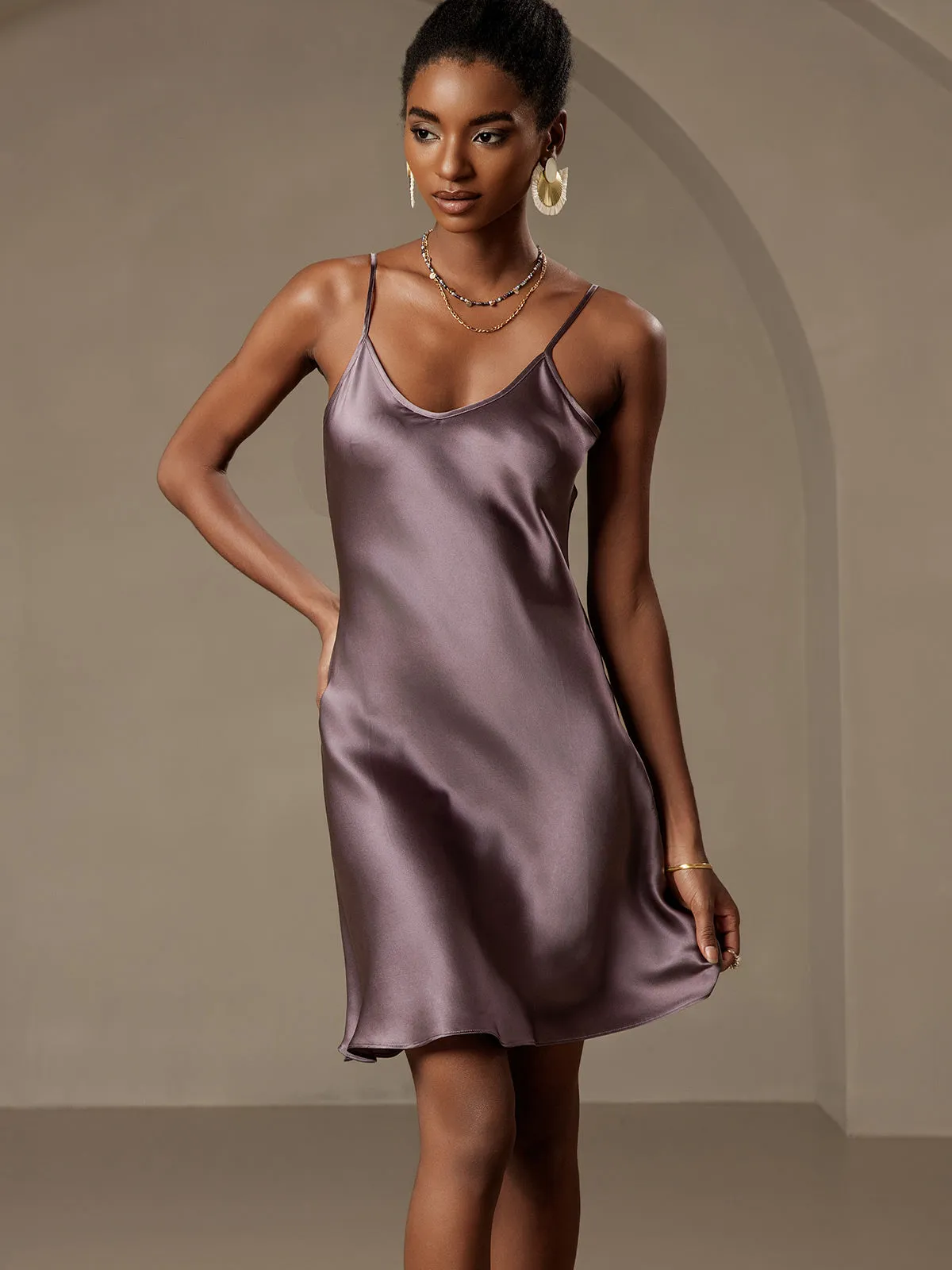 Pure Silk Basic spaghetti strap Slip Dress