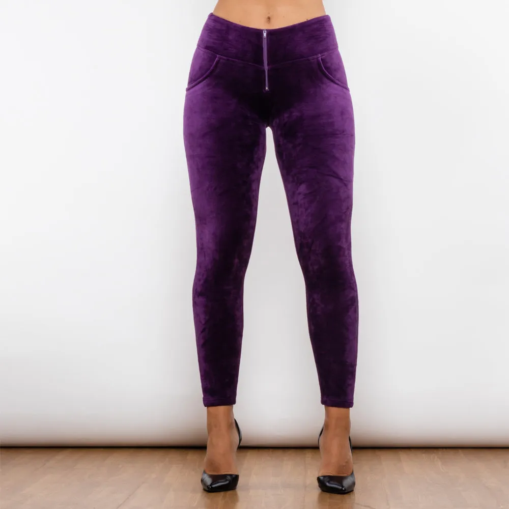 Purple Chenille High Waist Lifting Leggings