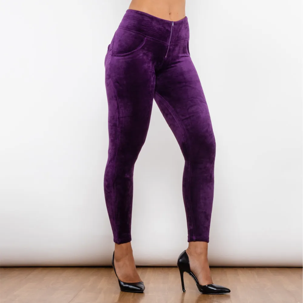 Purple Chenille High Waist Lifting Leggings