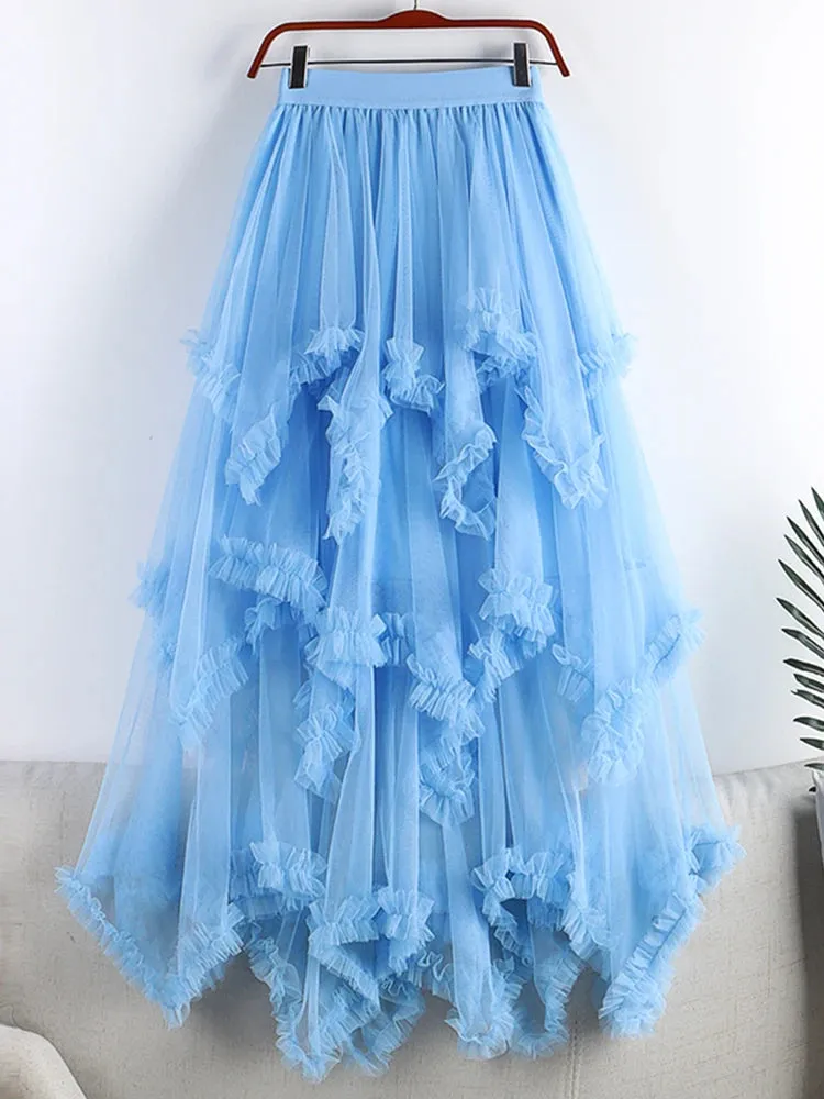 Ragged Ruffles Tulle Skirt