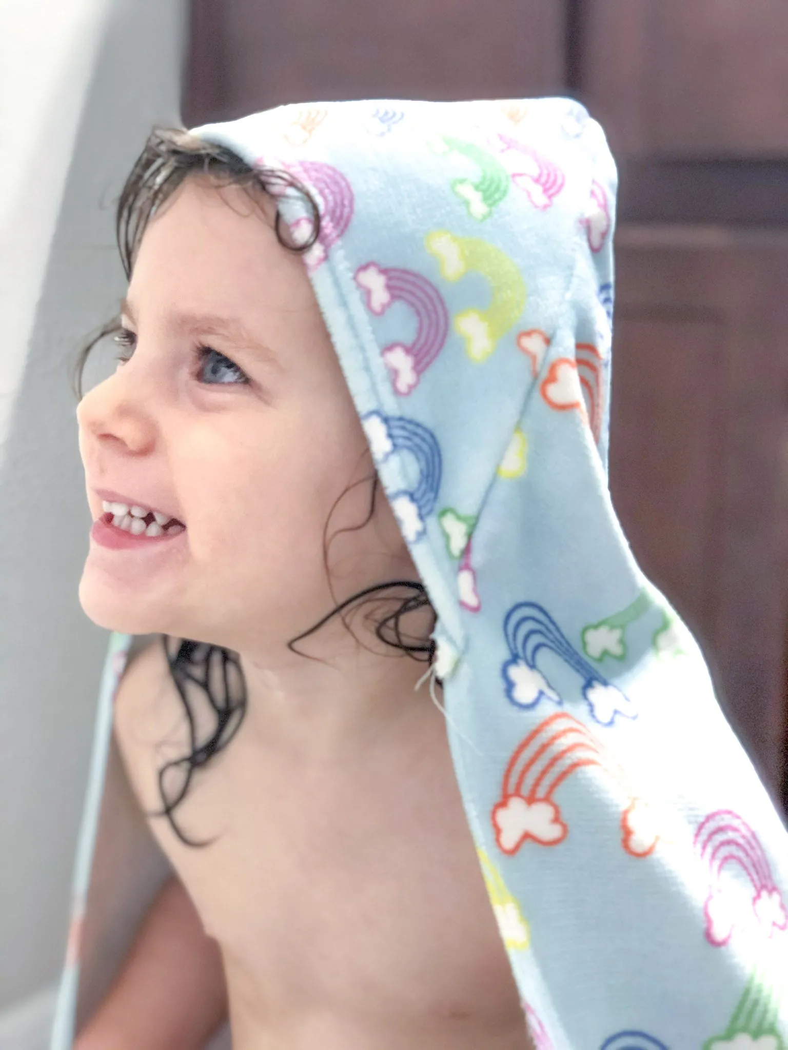 Rainbow Hooded Baby Towel