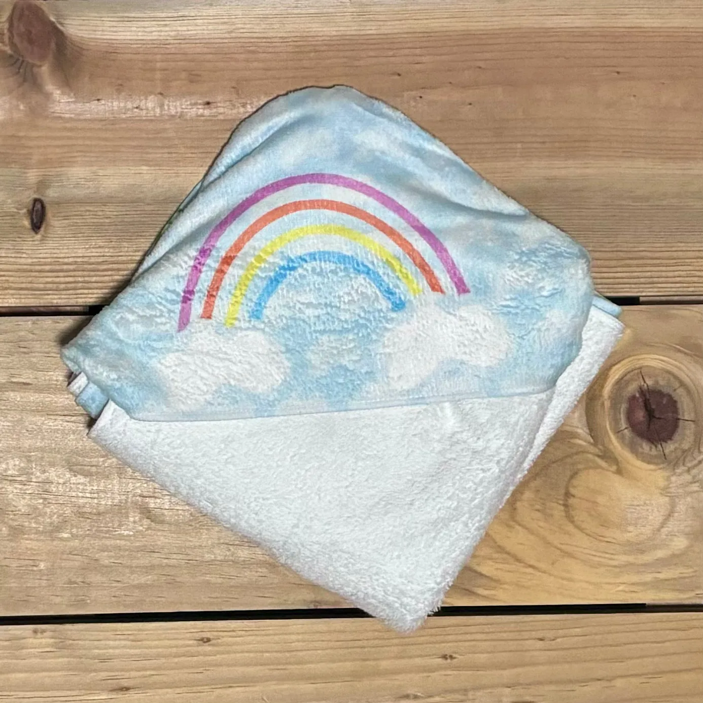 Rainbow Hooded Baby Towel