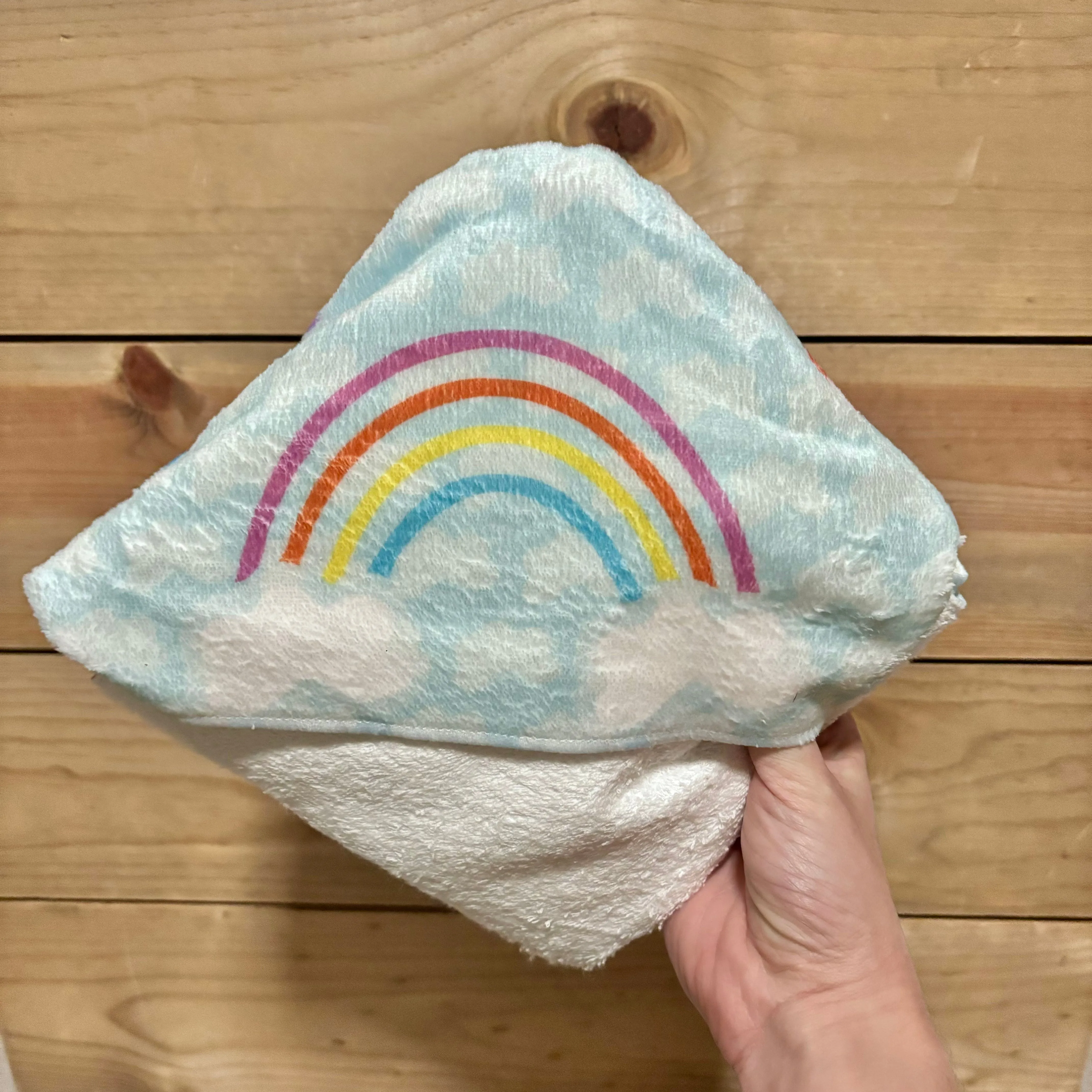 Rainbow Hooded Baby Towel