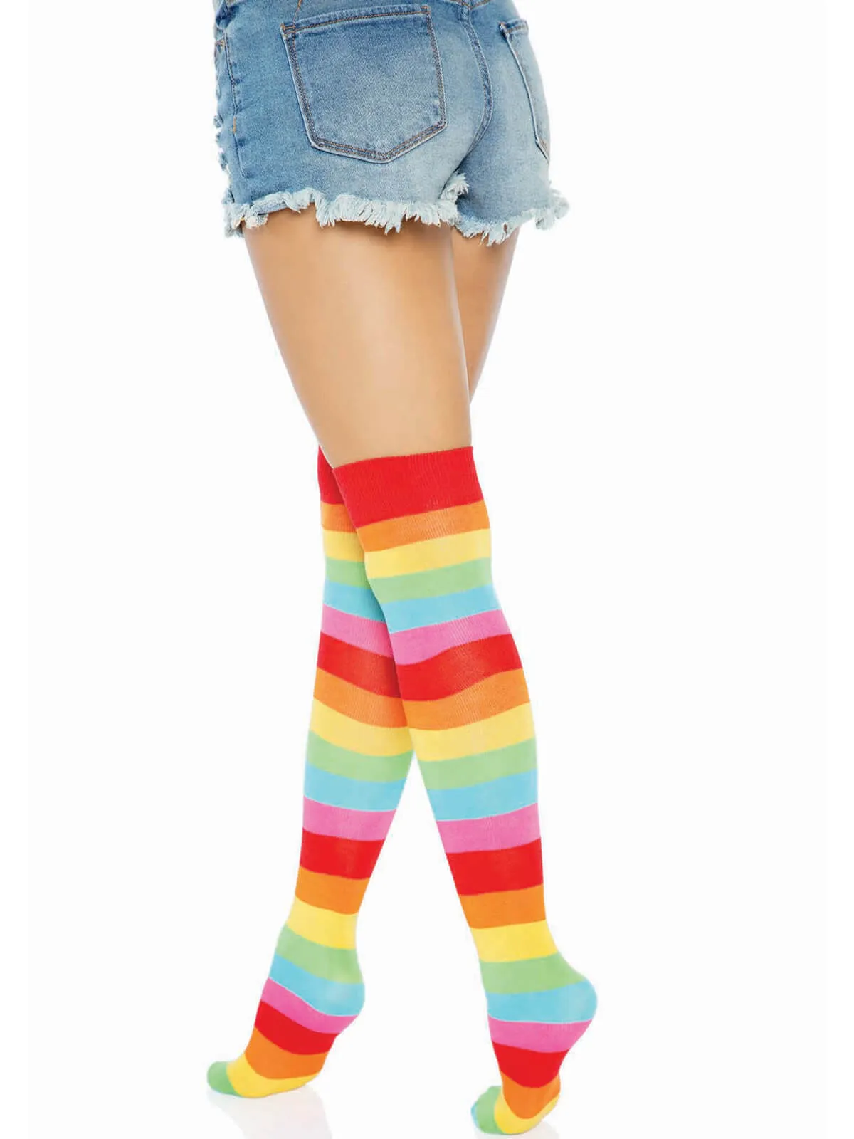 Rainbow over the knee socks