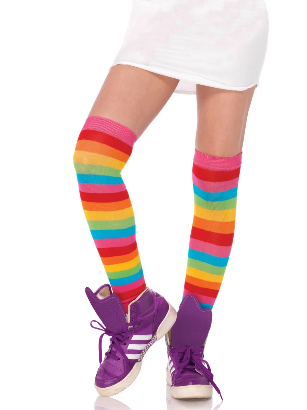 Rainbow over the knee socks