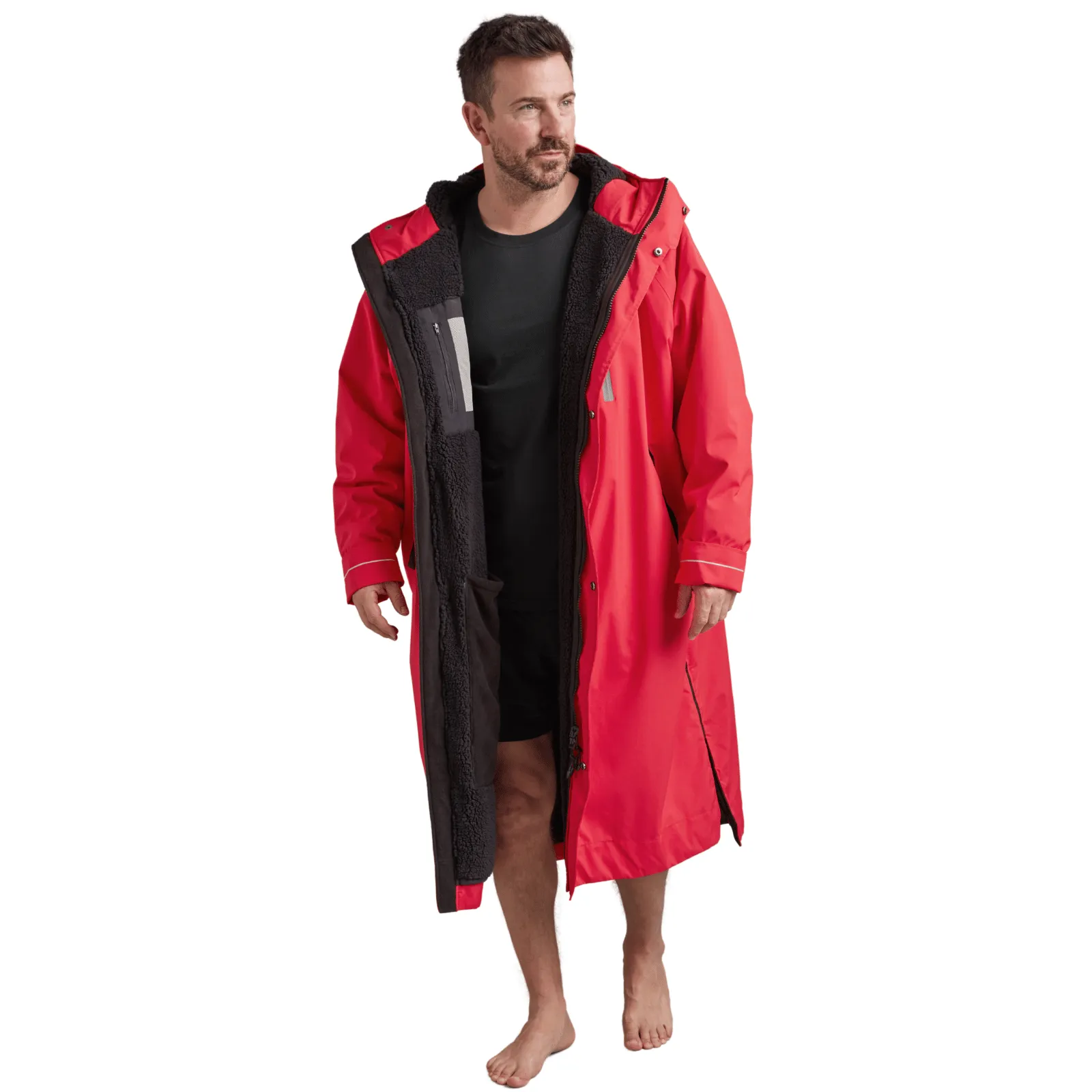 Red Adults Pro Long Sleeve Waterproof Dry Changing Robe Alter EVO