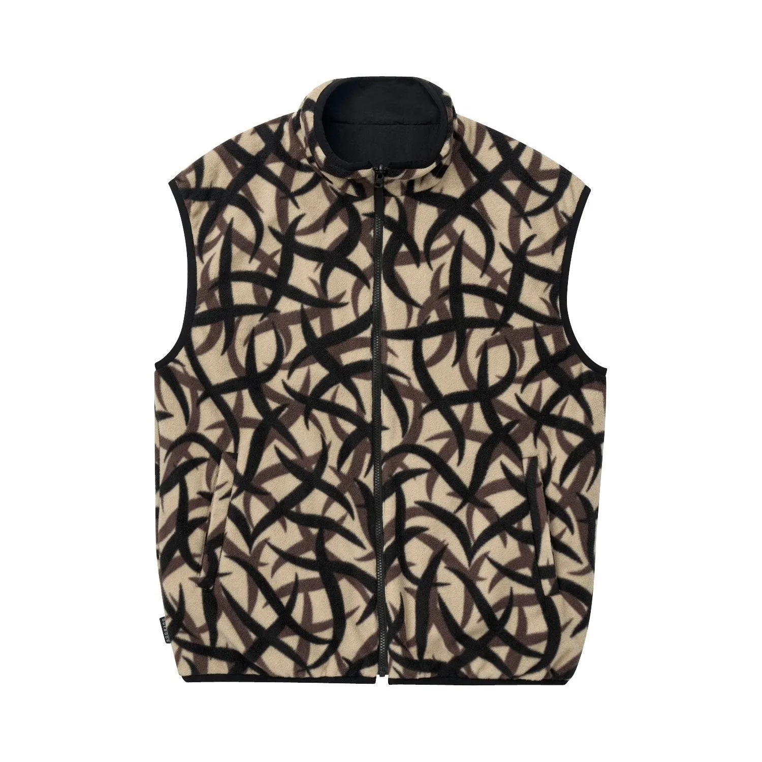 REVERSIBLE FLEECE VEST TRIBAL TERRA