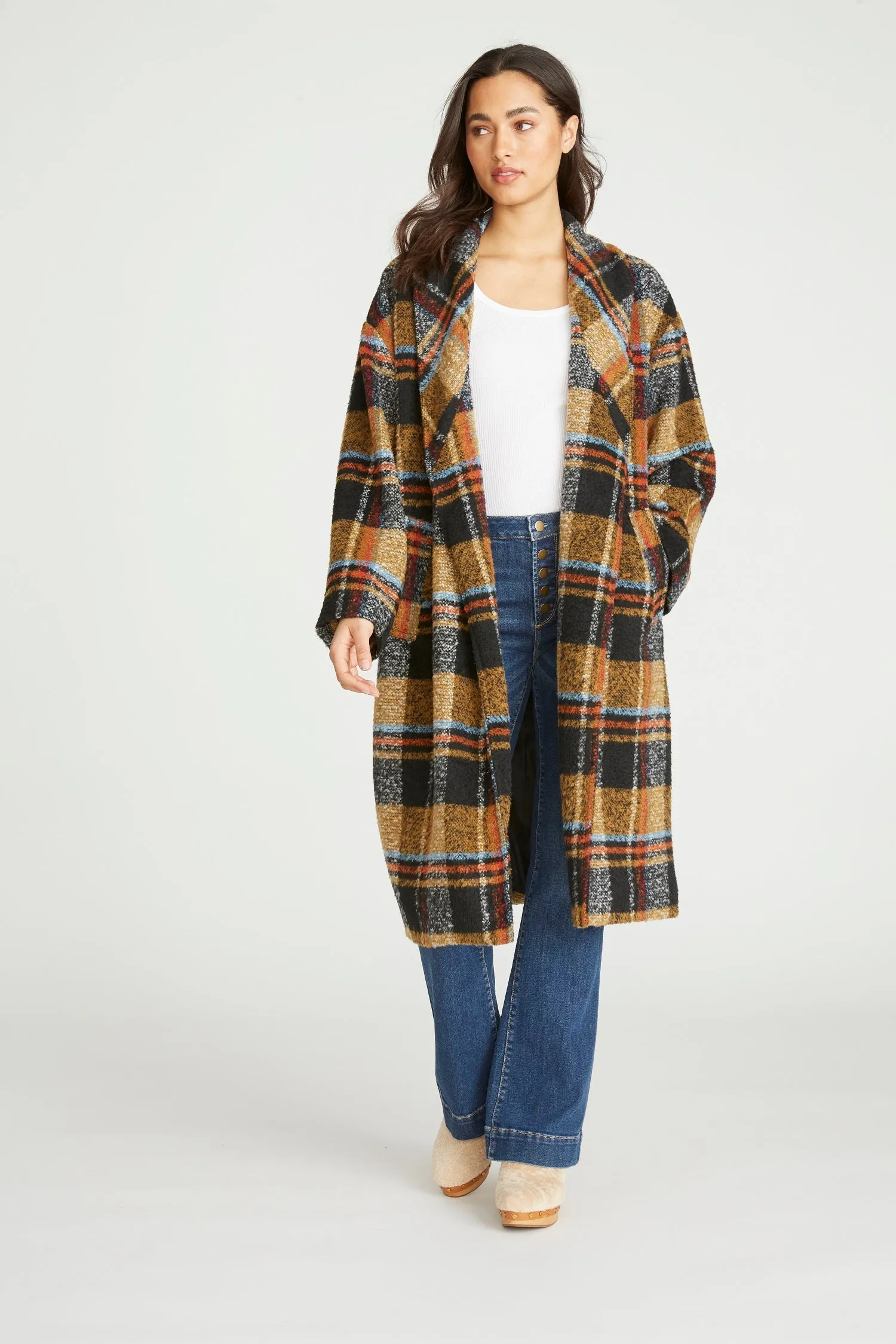 Riley Plaid Long Coat - Fireside