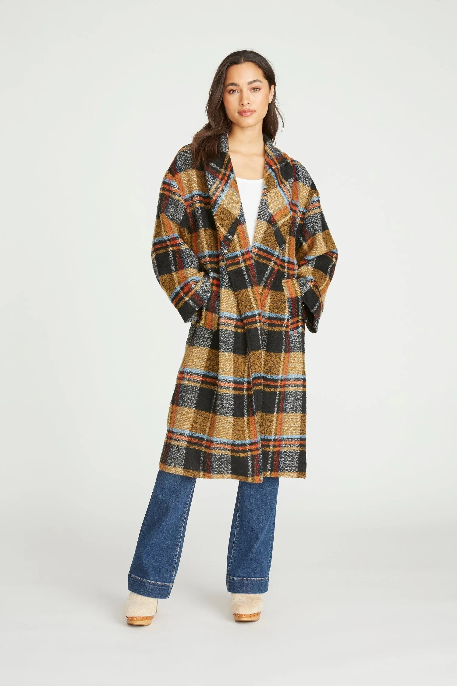 Riley Plaid Long Coat - Fireside