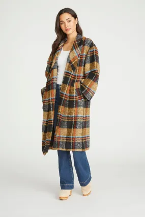 Riley Plaid Long Coat - Fireside