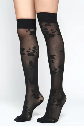 Rose Stem Knee High Socks