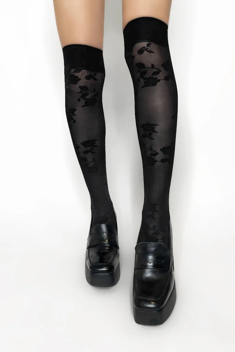 Rose Stem Knee High Socks