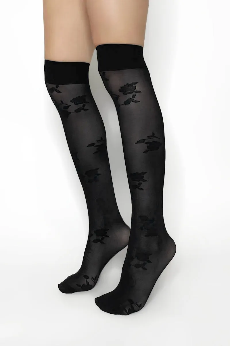 Rose Stem Knee High Socks