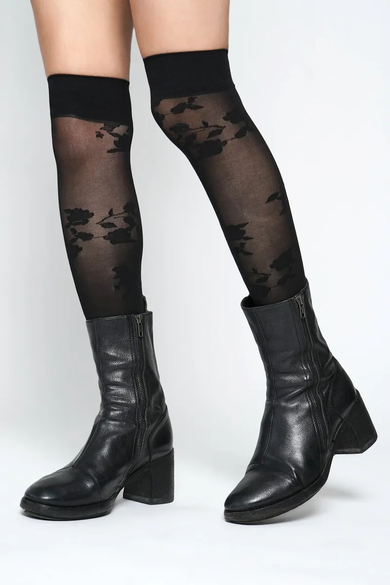 Rose Stem Knee High Socks