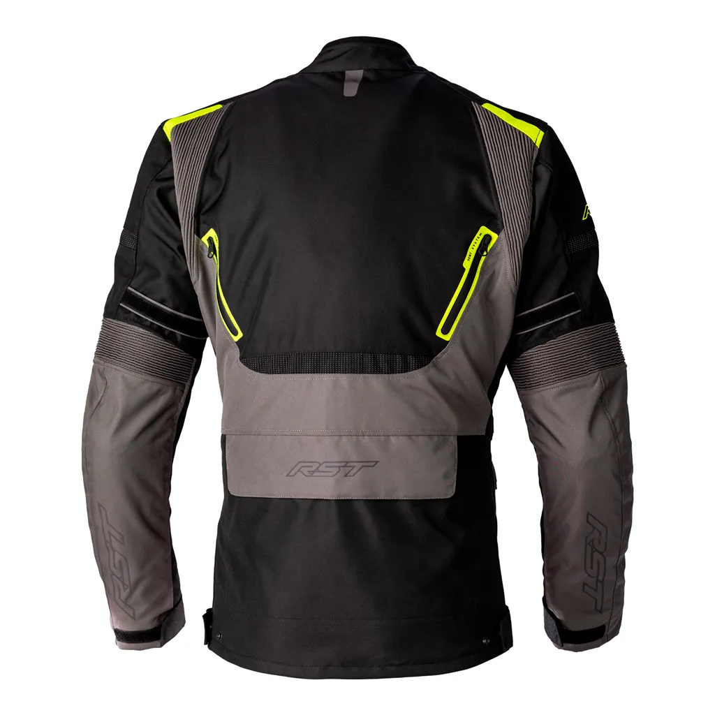 RST Endurance CE Mens Touring Waterproof Textile Jacket - Black / Grey / Fluo Yellow