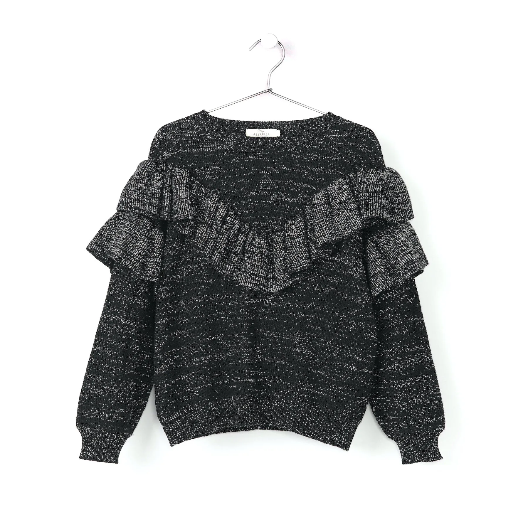 RUFFLED KNITTED SWEATER