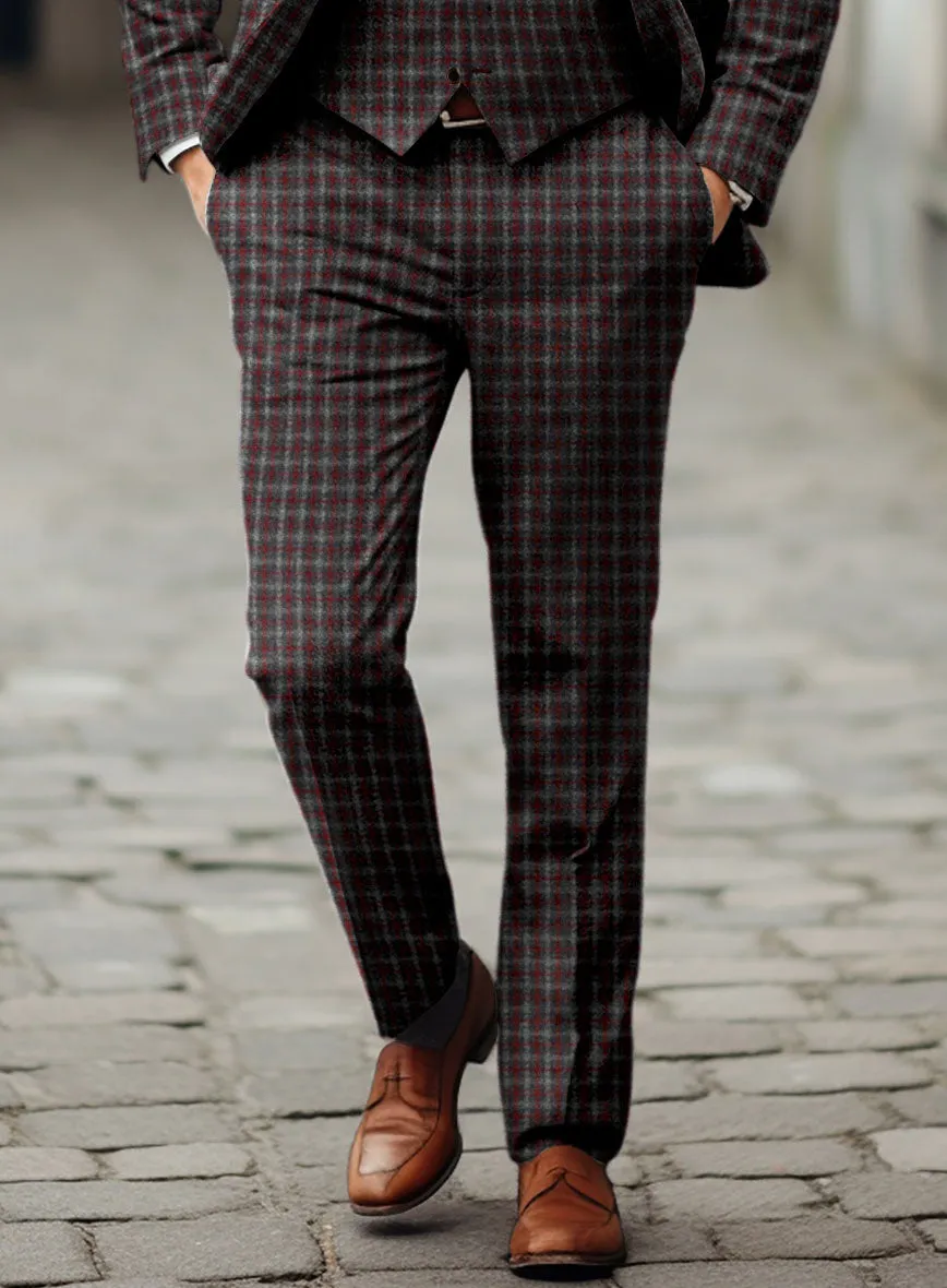 Sartori Ambrogio Red Check Soft Tweed Pants