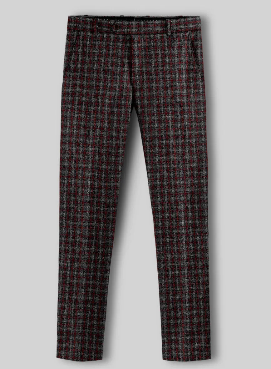 Sartori Ambrogio Red Check Soft Tweed Pants