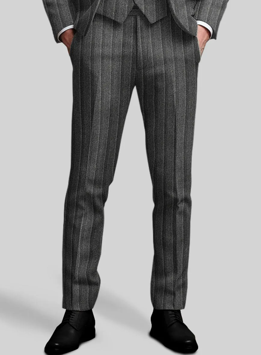 Sartori Leocadia Charcoal Stripe Soft Tweed Pants