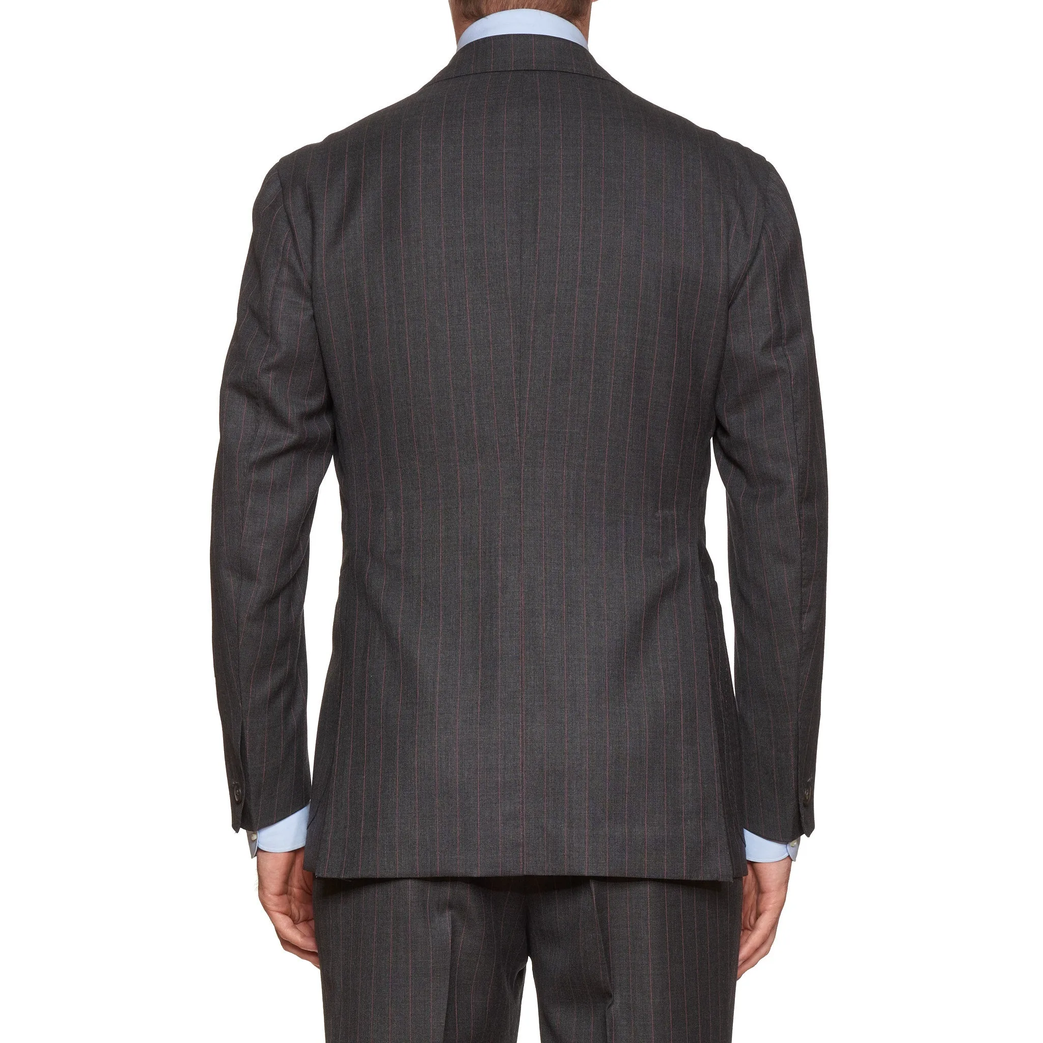 Sartoria CHIAIA Bespoke Handmade Bespoke Gray Striped Wool Suit EU 50 NEW US 40