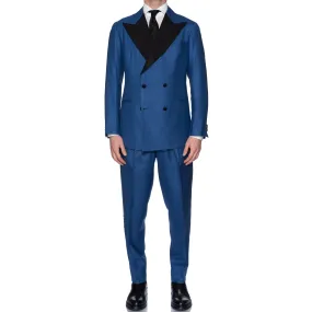 Sartoria CHIAIA Bespoke Handmade Blue Wool Super 150's DB Tuxedo Suit 52 NEW 42