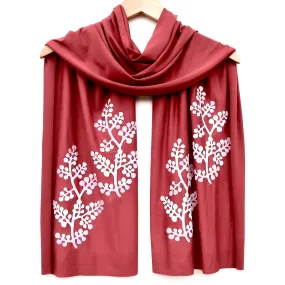 Scarf Wide - Cinnamon Fern (White Ink) by Windsparrow Studio