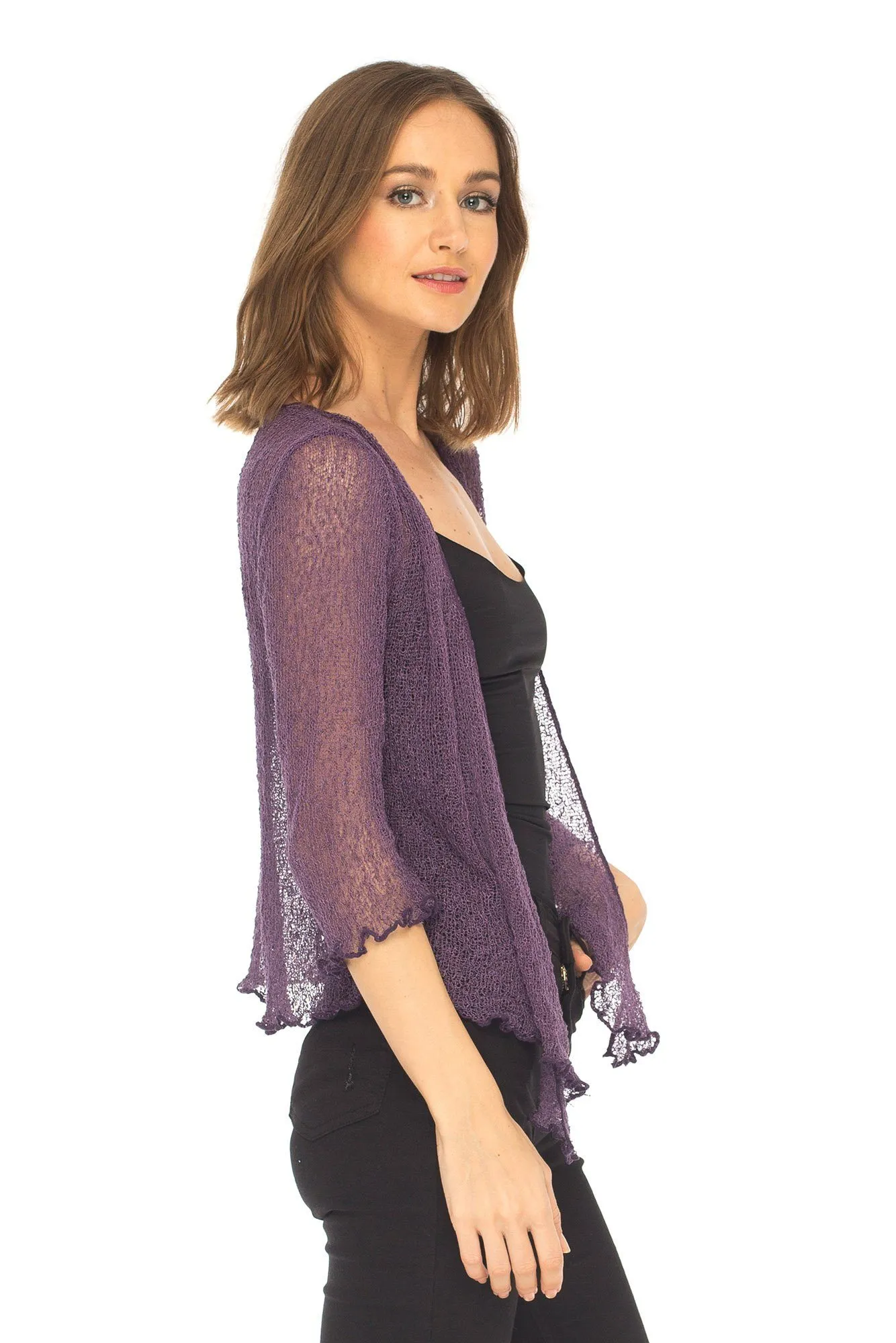 Sheer Shrug - Lightweight Knit Cardigan by SHU-SHI