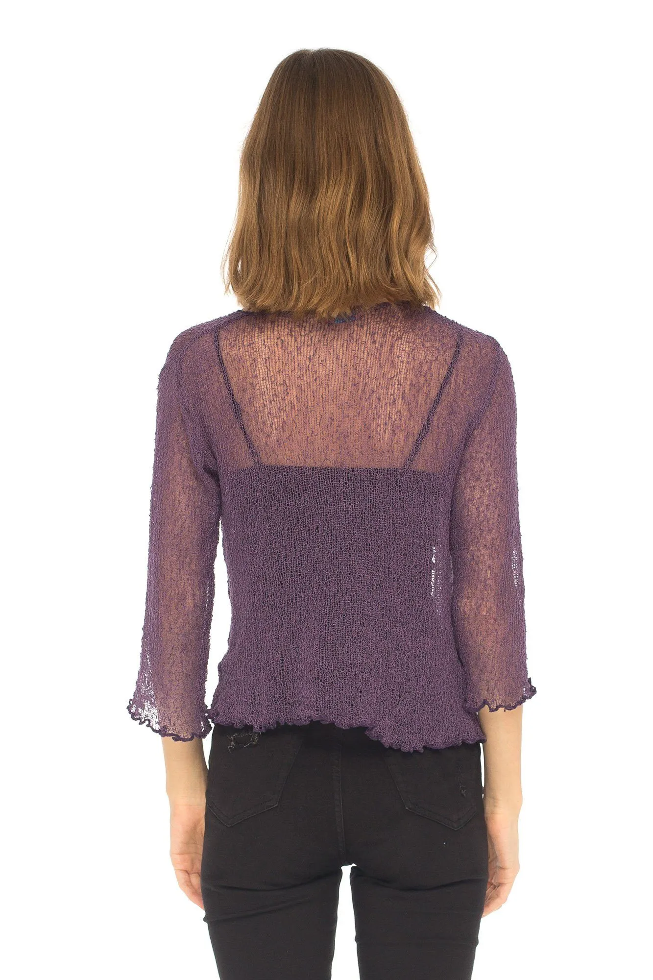 Sheer Shrug - Lightweight Knit Cardigan by SHU-SHI