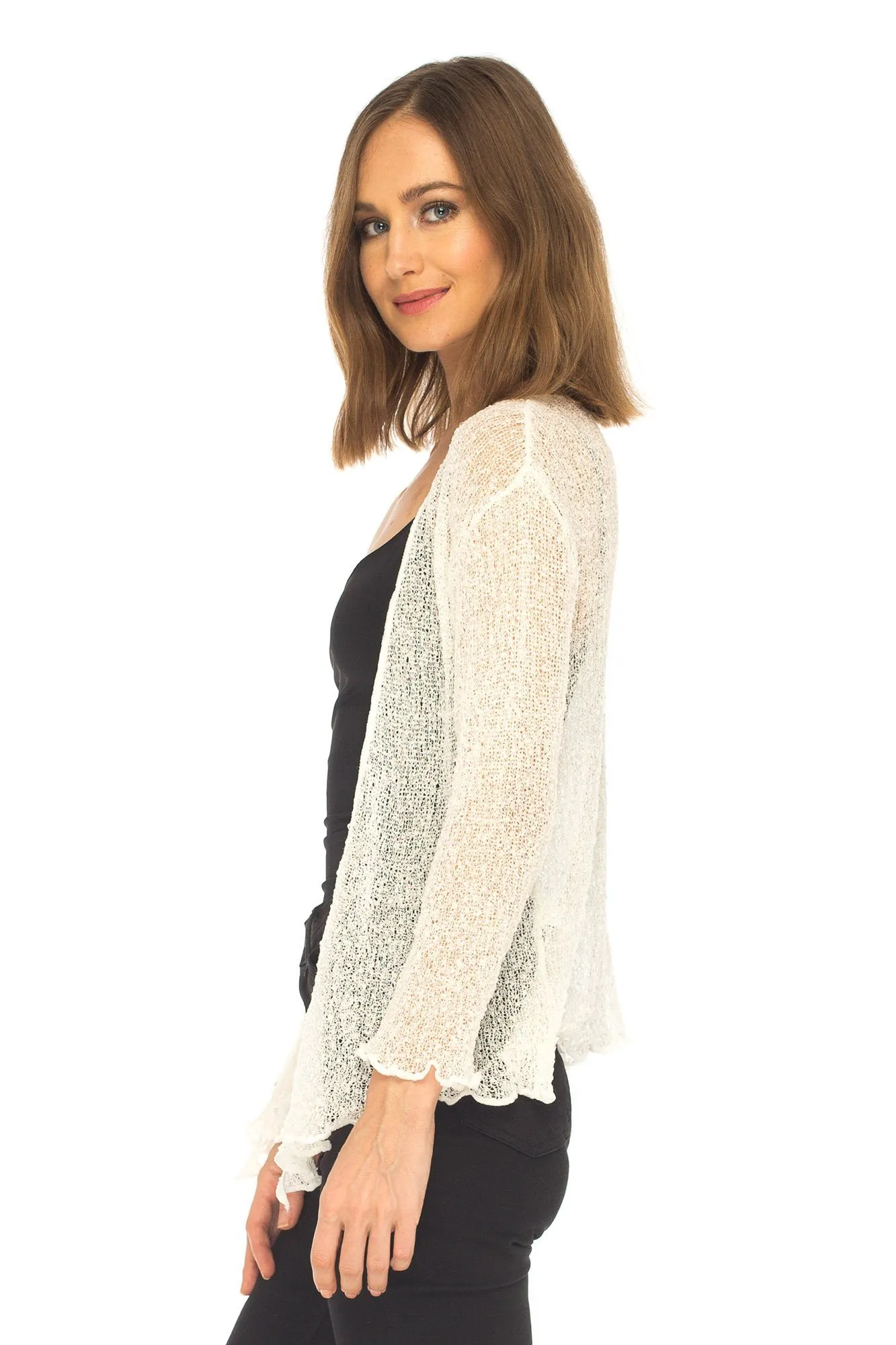 Sheer Shrug - Lightweight Knit Cardigan by SHU-SHI