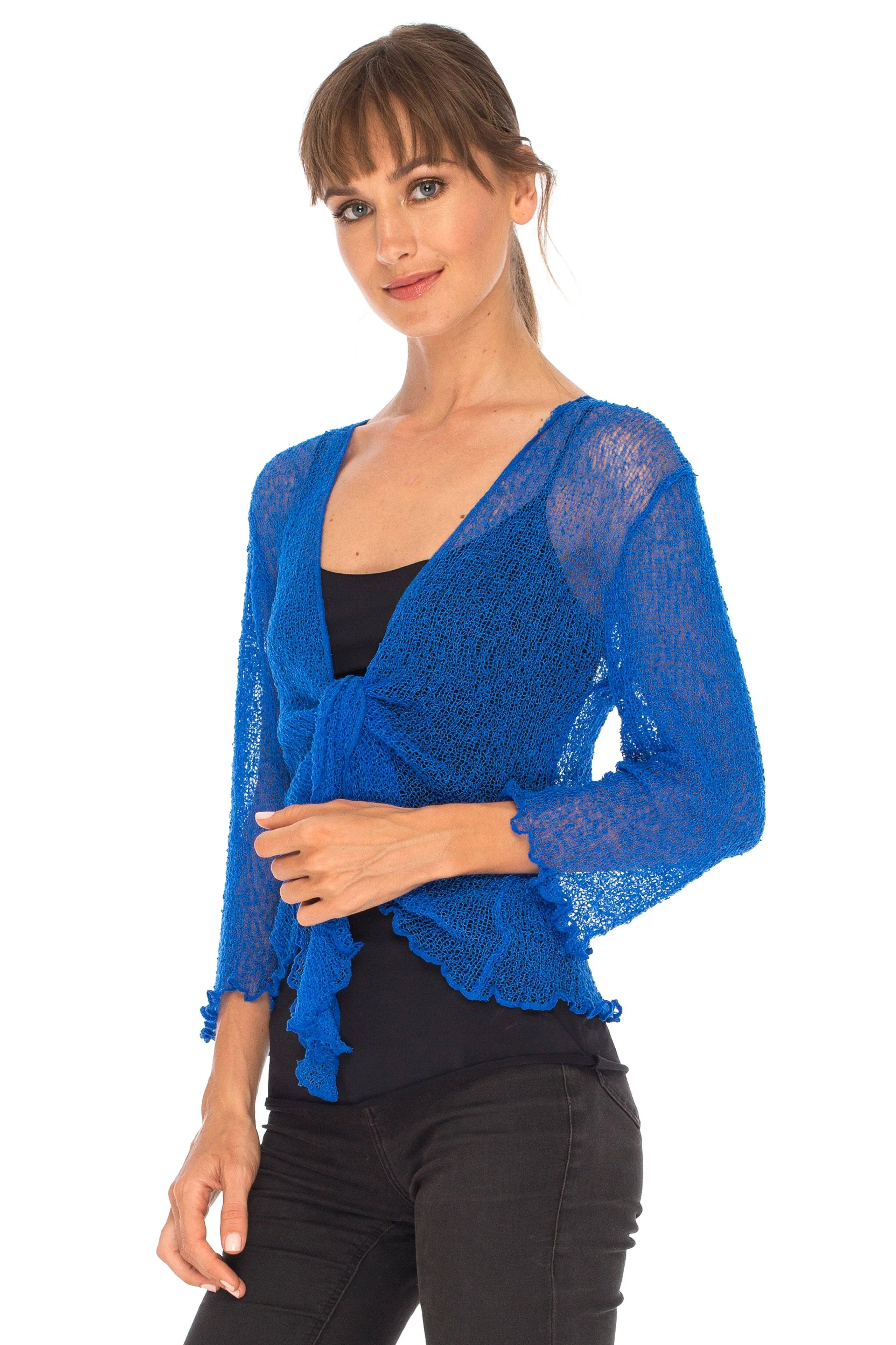 Sheer Shrug - Lightweight Knit Cardigan by SHU-SHI