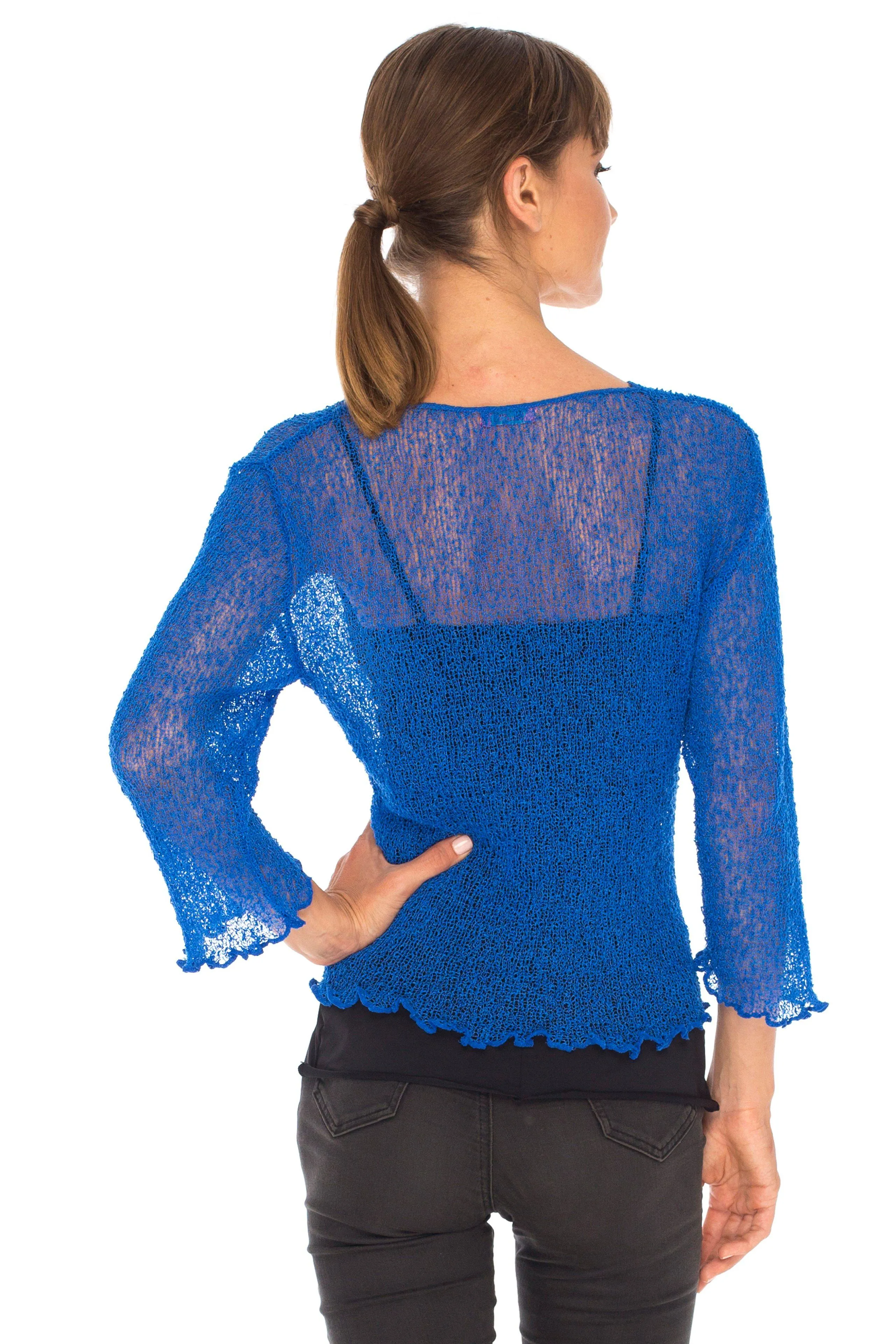 Sheer Shrug - Lightweight Knit Cardigan by SHU-SHI