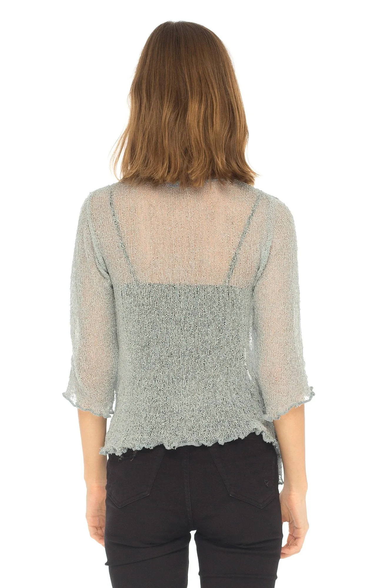 Sheer Shrug - Lightweight Knit Cardigan by SHU-SHI