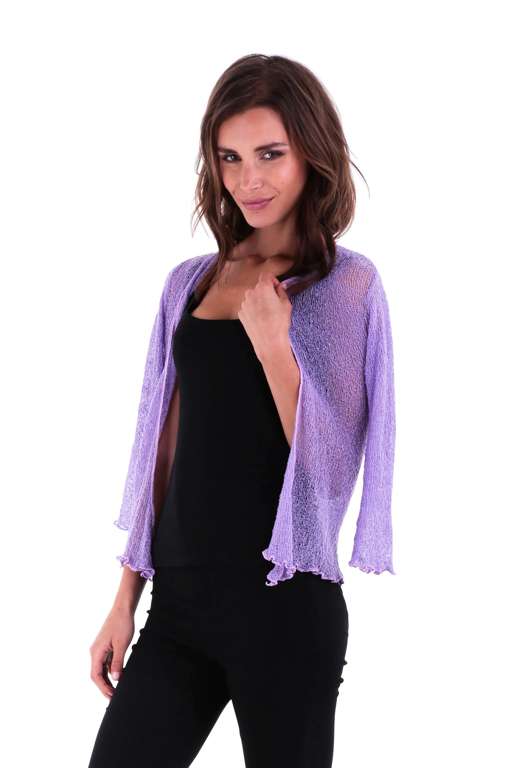 Sheer Shrug - Lightweight Knit Cardigan by SHU-SHI