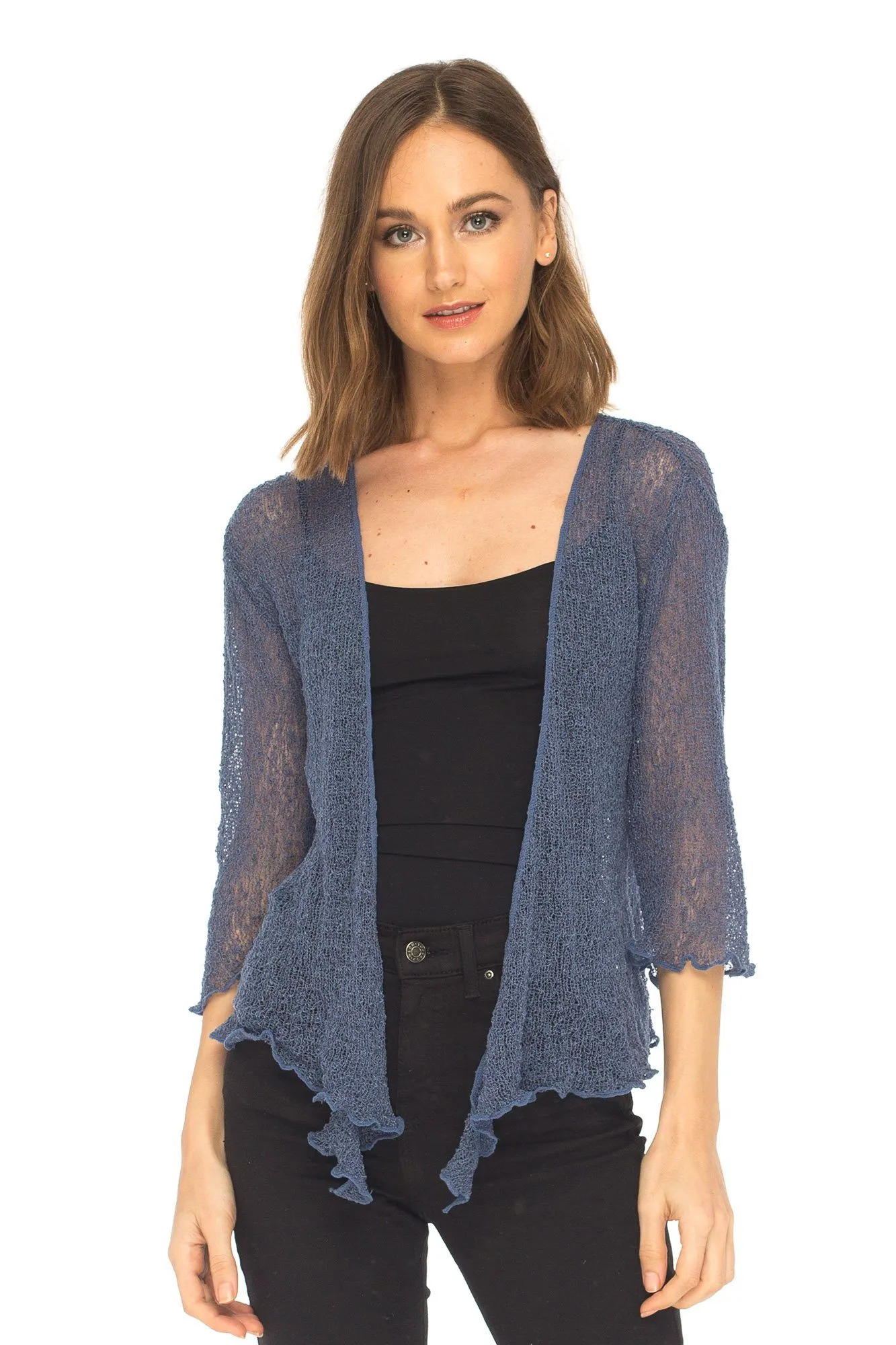 Sheer Shrug - Lightweight Knit Cardigan by SHU-SHI