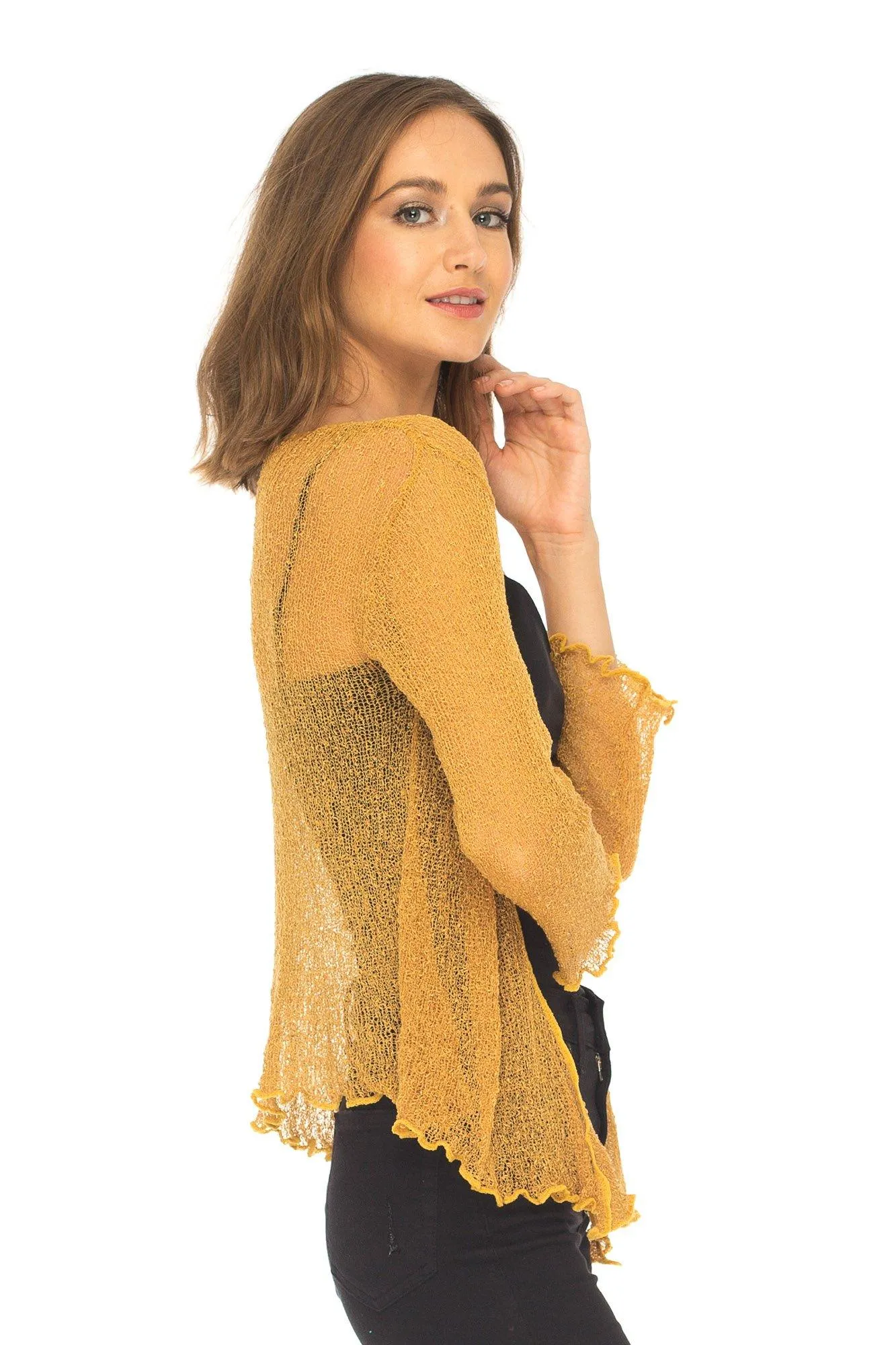 Sheer Shrug - Lightweight Knit Cardigan by SHU-SHI