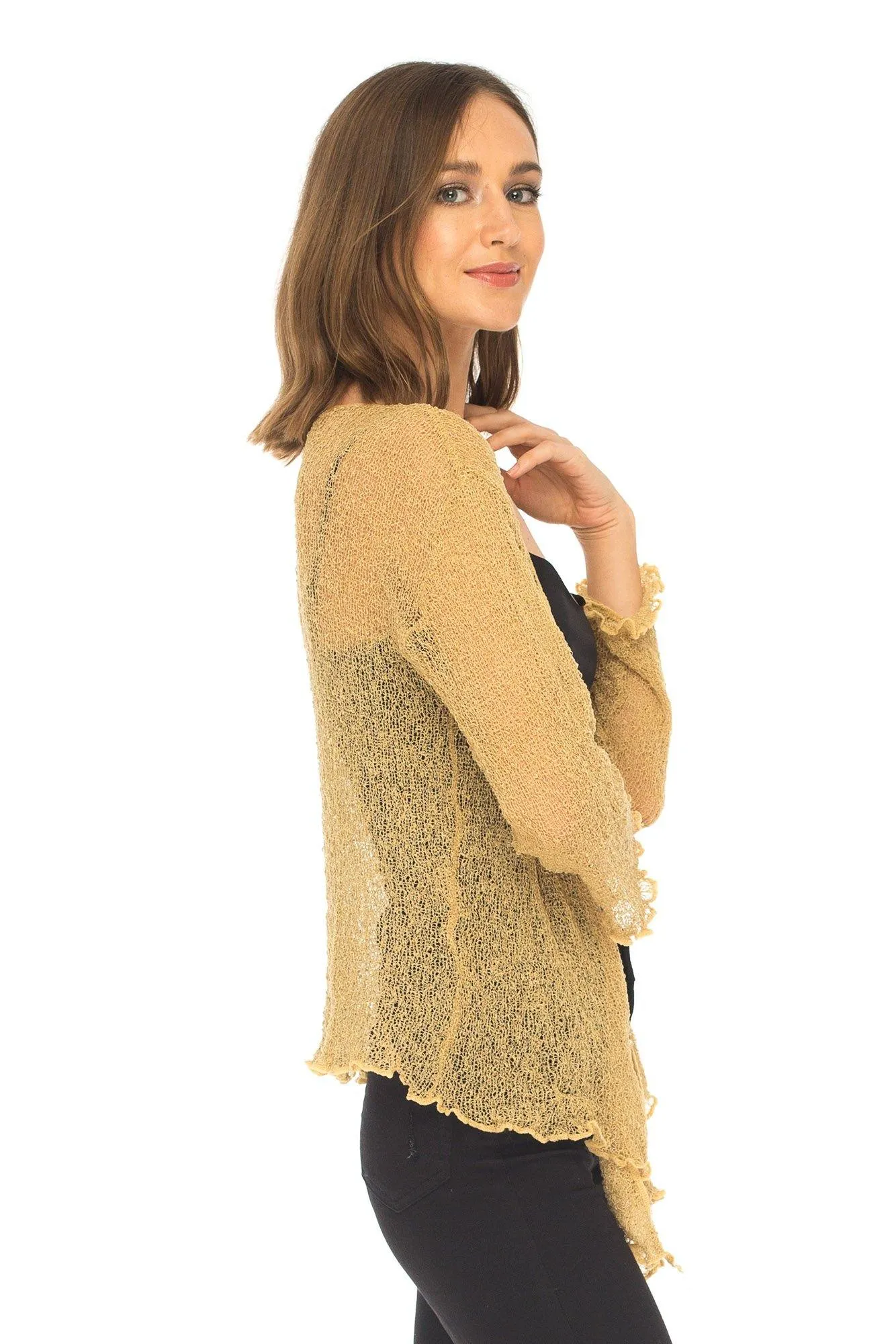 Sheer Shrug - Lightweight Knit Cardigan by SHU-SHI