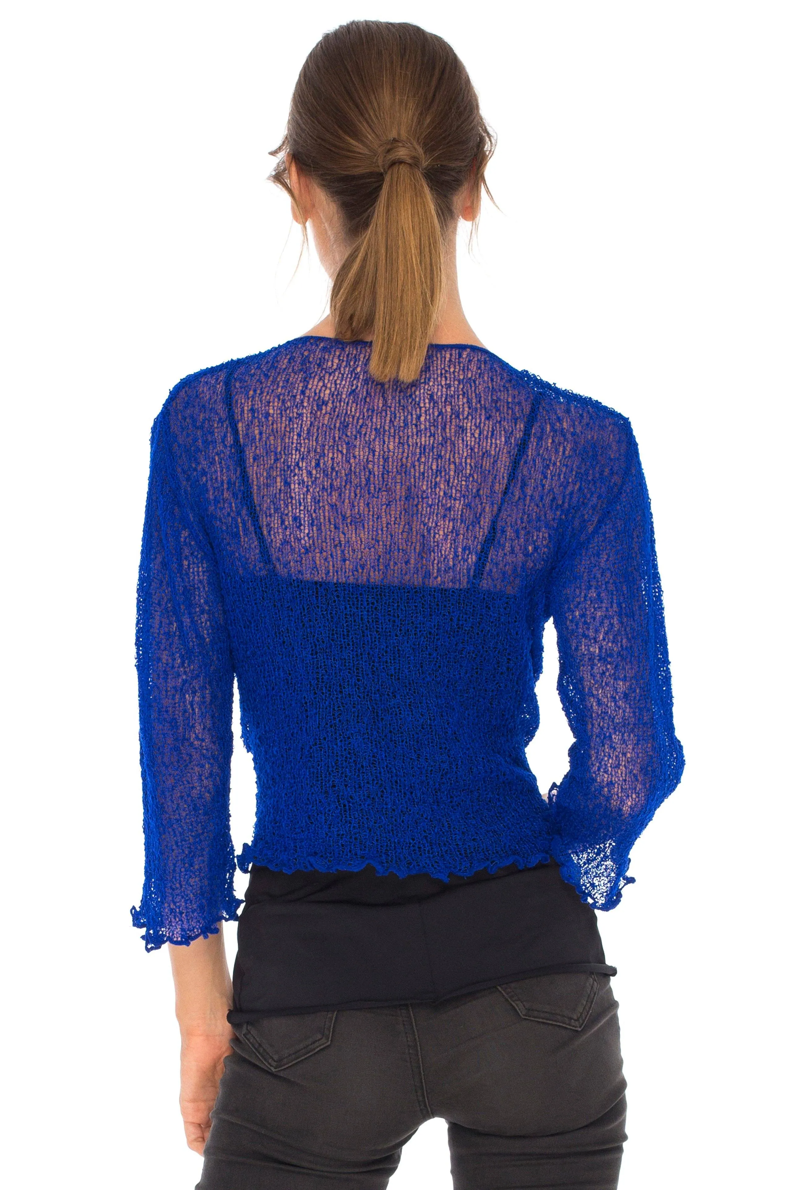 Sheer Shrug - Lightweight Knit Cardigan by SHU-SHI