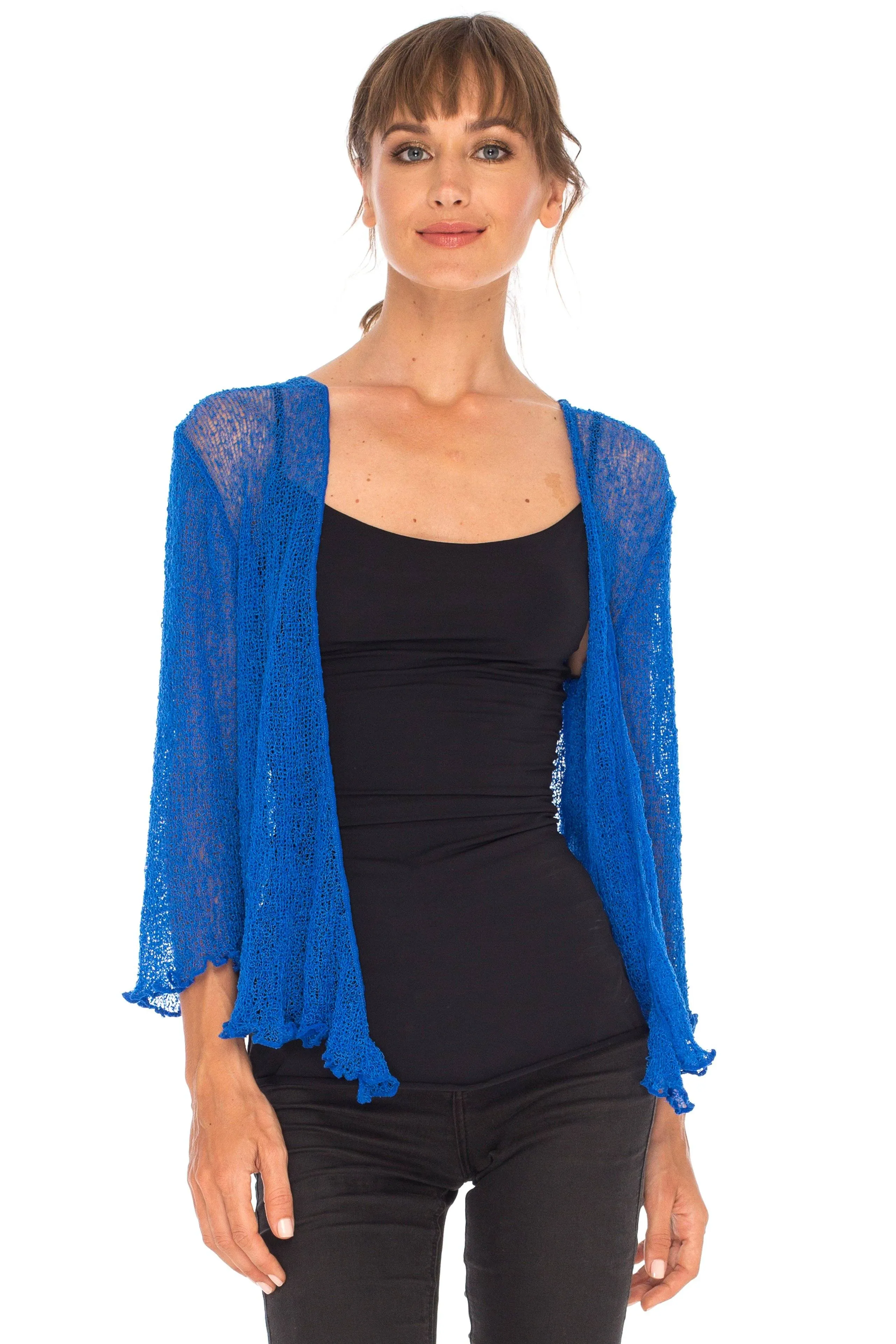 Sheer Shrug - Lightweight Knit Cardigan by SHU-SHI