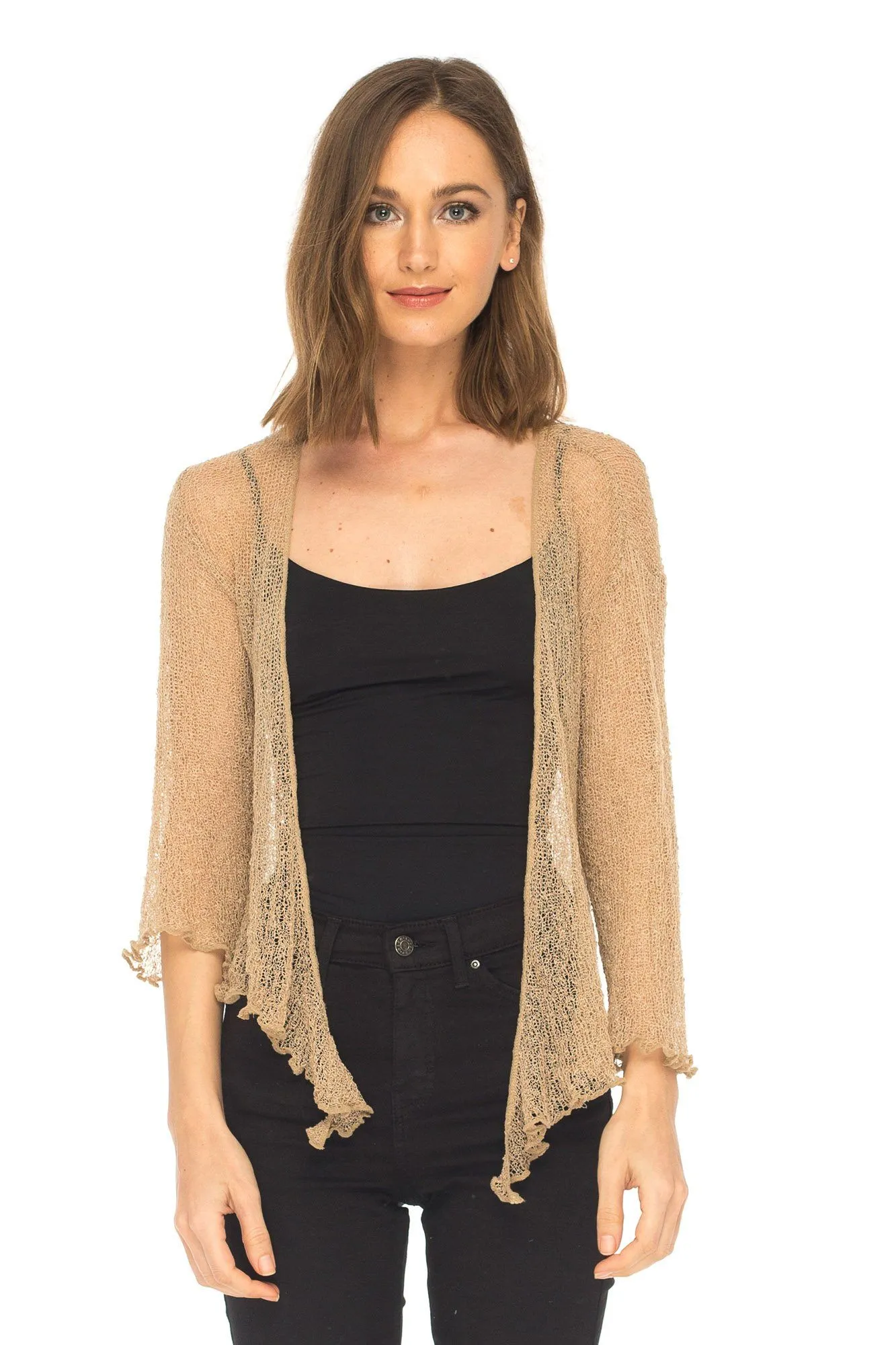 Sheer Shrug - Lightweight Knit Cardigan by SHU-SHI