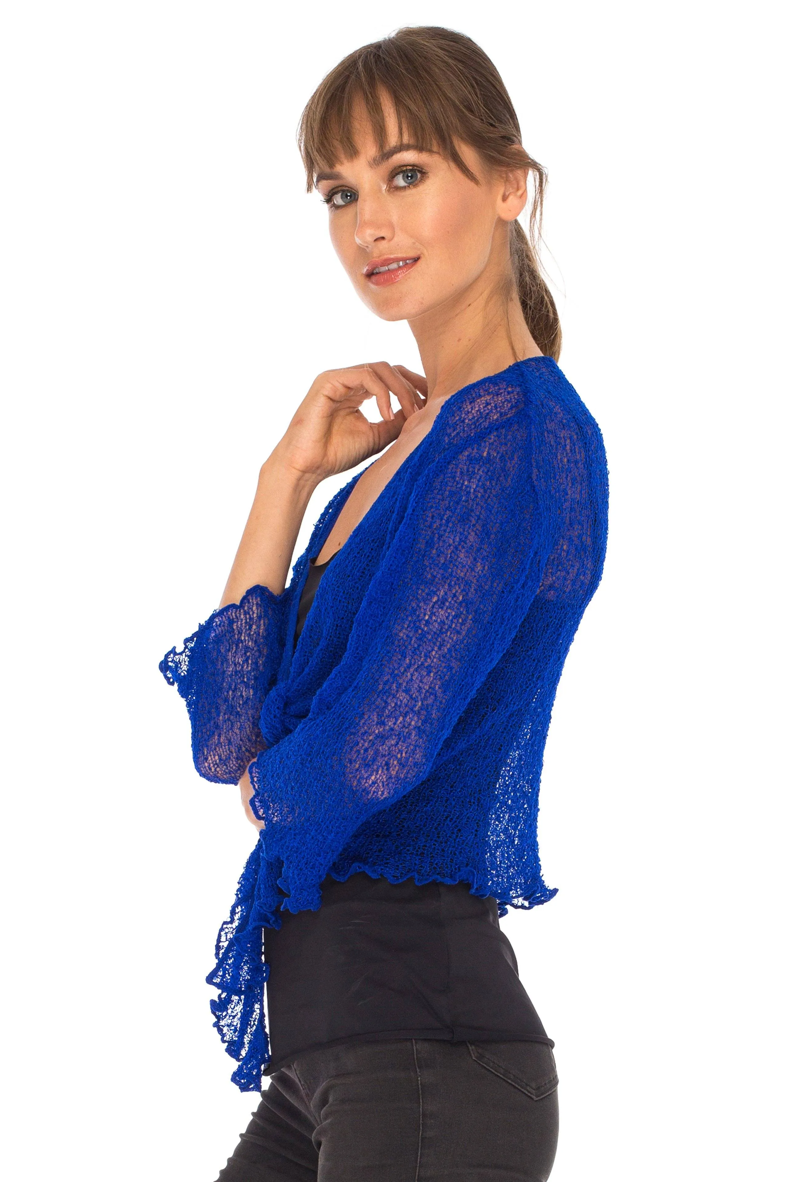 Sheer Shrug - Lightweight Knit Cardigan by SHU-SHI