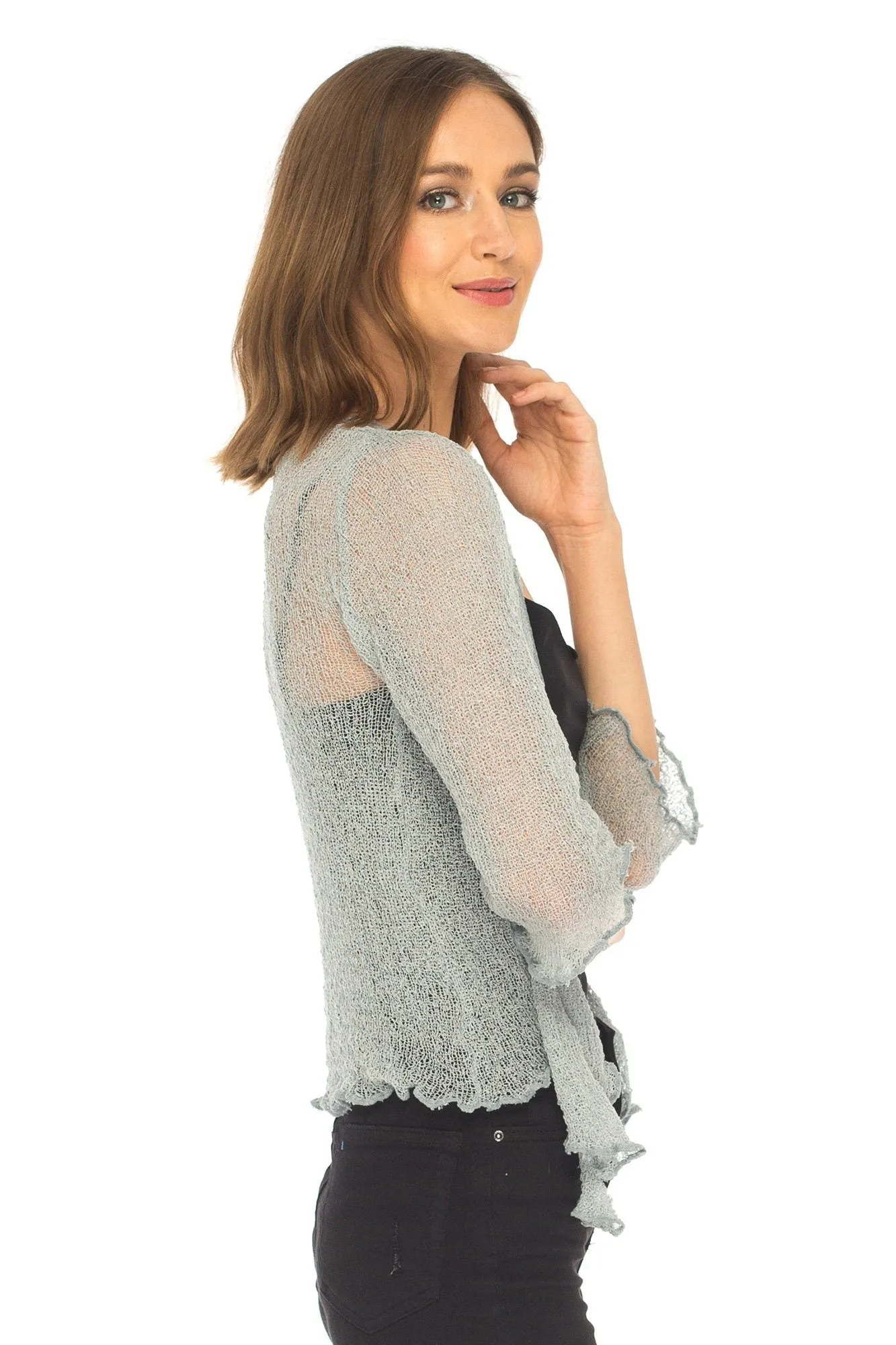 Sheer Shrug - Lightweight Knit Cardigan by SHU-SHI