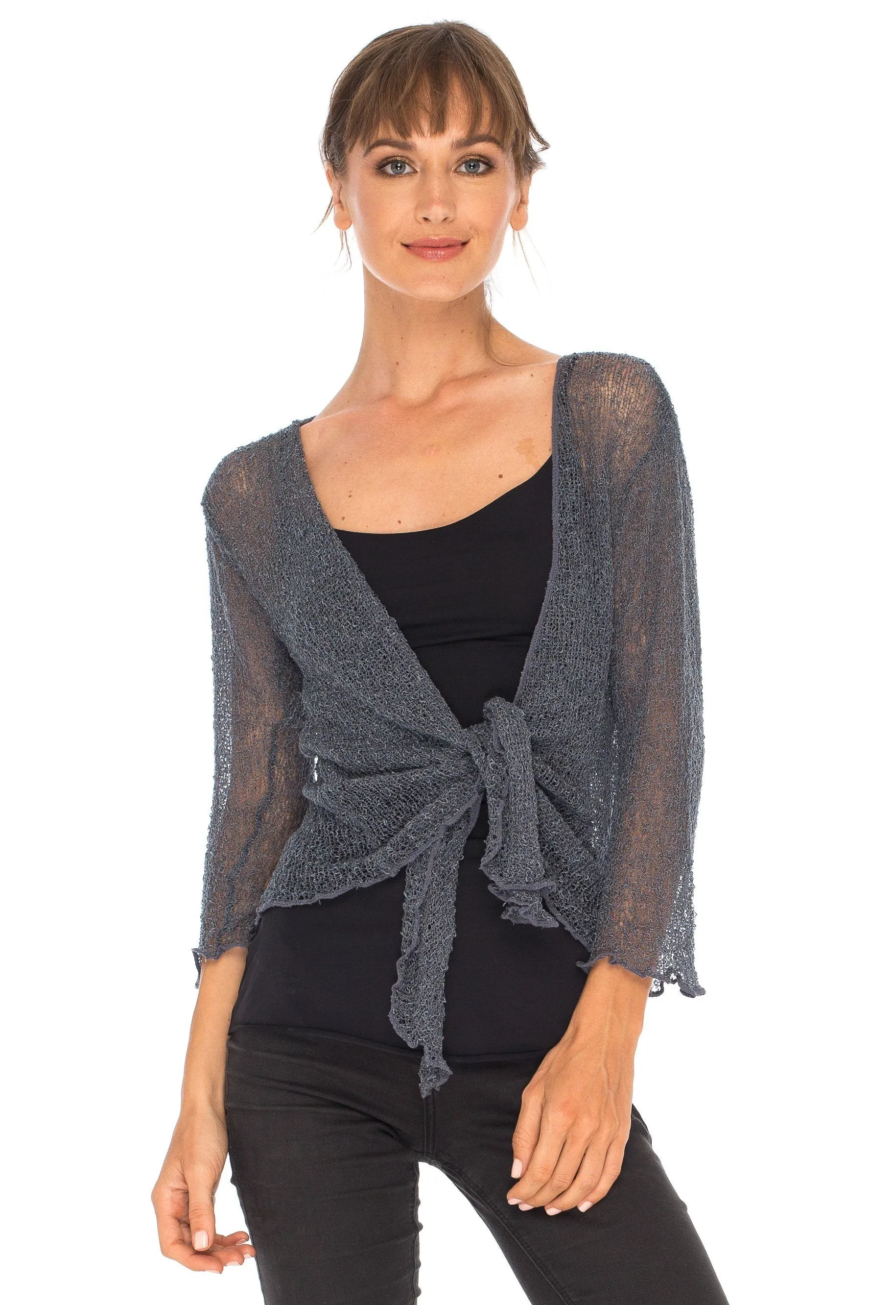 Sheer Shrug - Lightweight Knit Cardigan by SHU-SHI