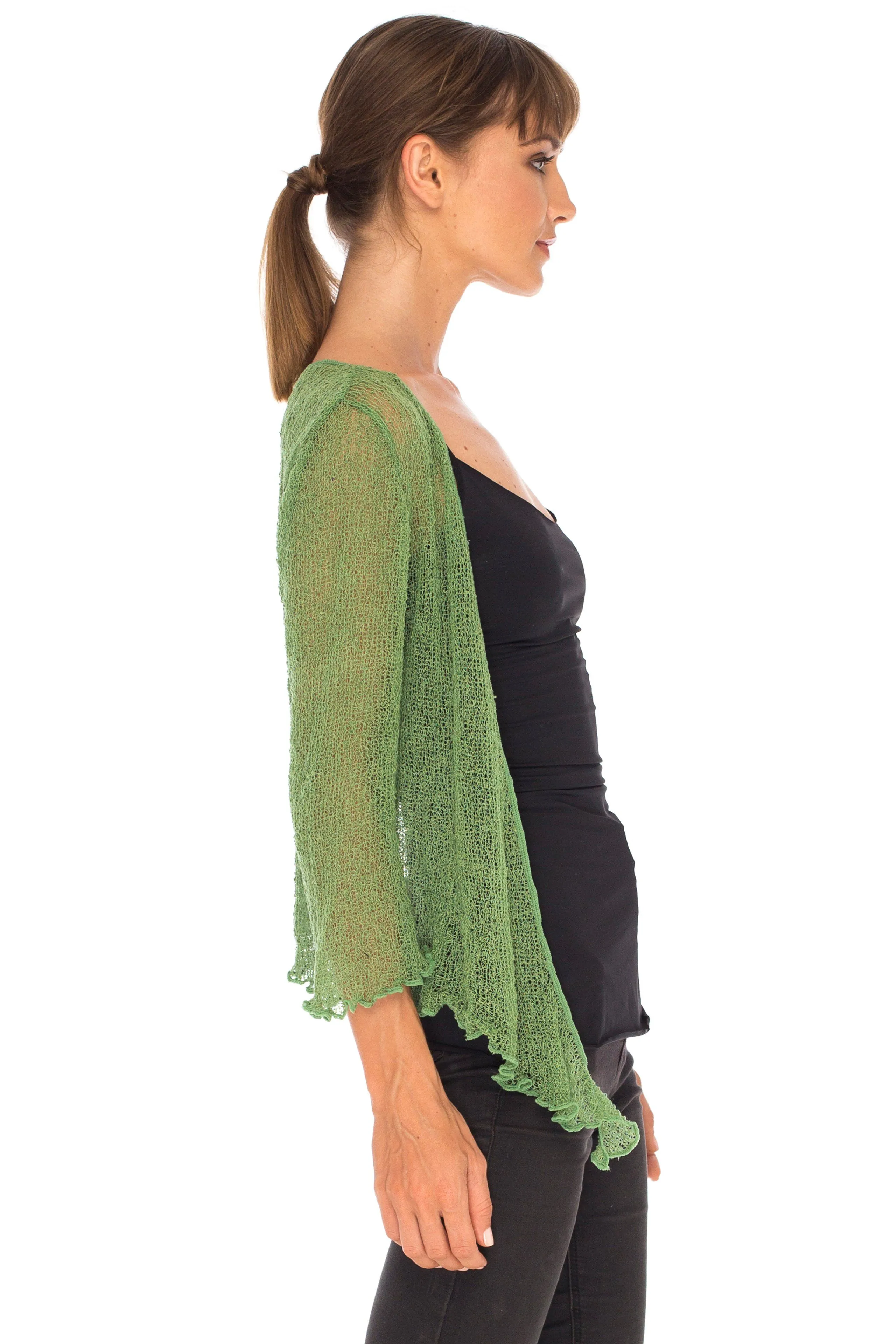 Sheer Shrug - Lightweight Knit Cardigan by SHU-SHI