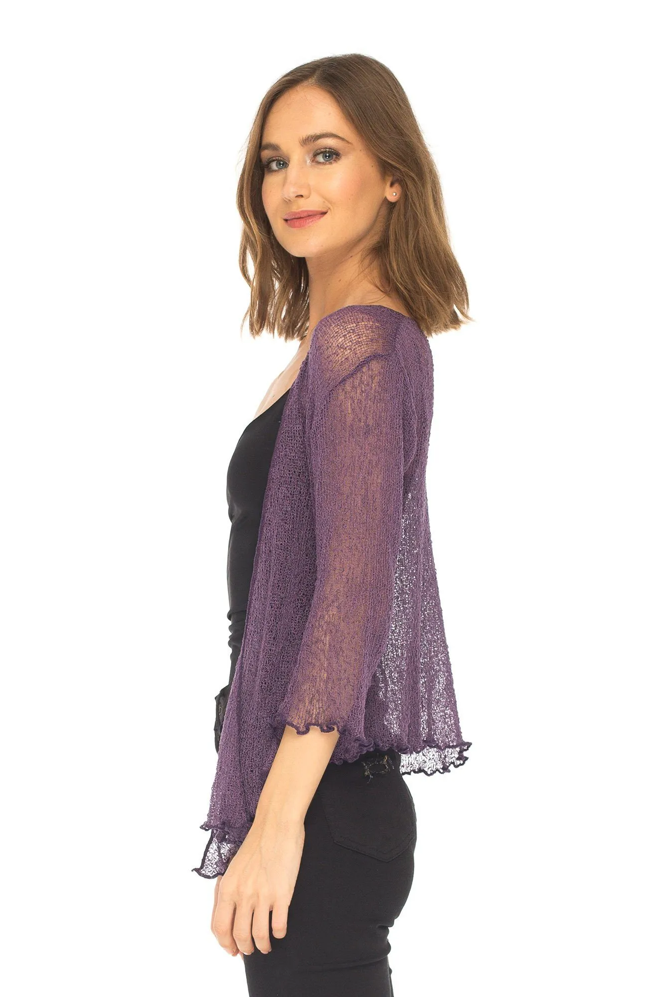 Sheer Shrug - Lightweight Knit Cardigan by SHU-SHI