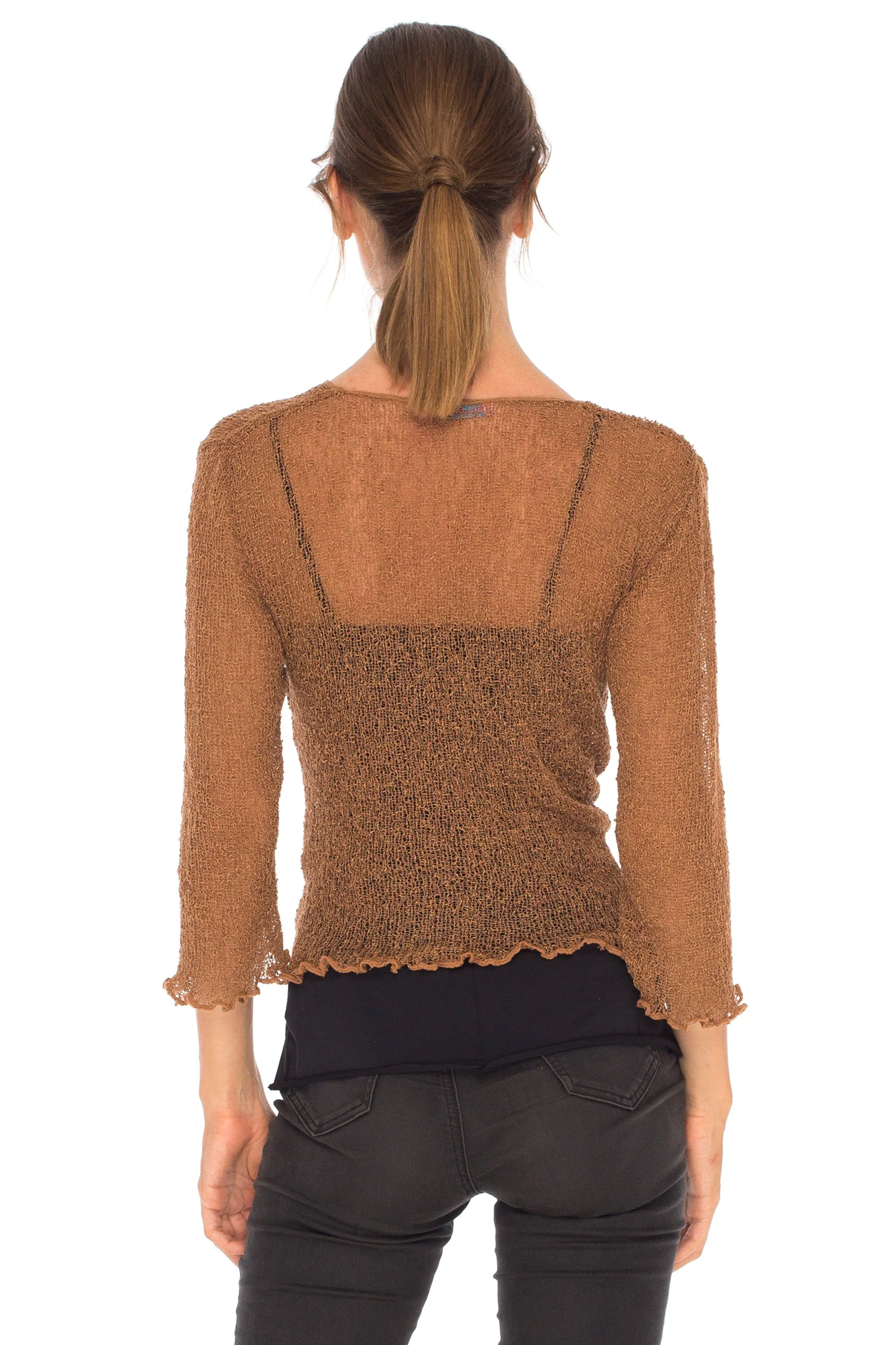 Sheer Shrug - Lightweight Knit Cardigan by SHU-SHI